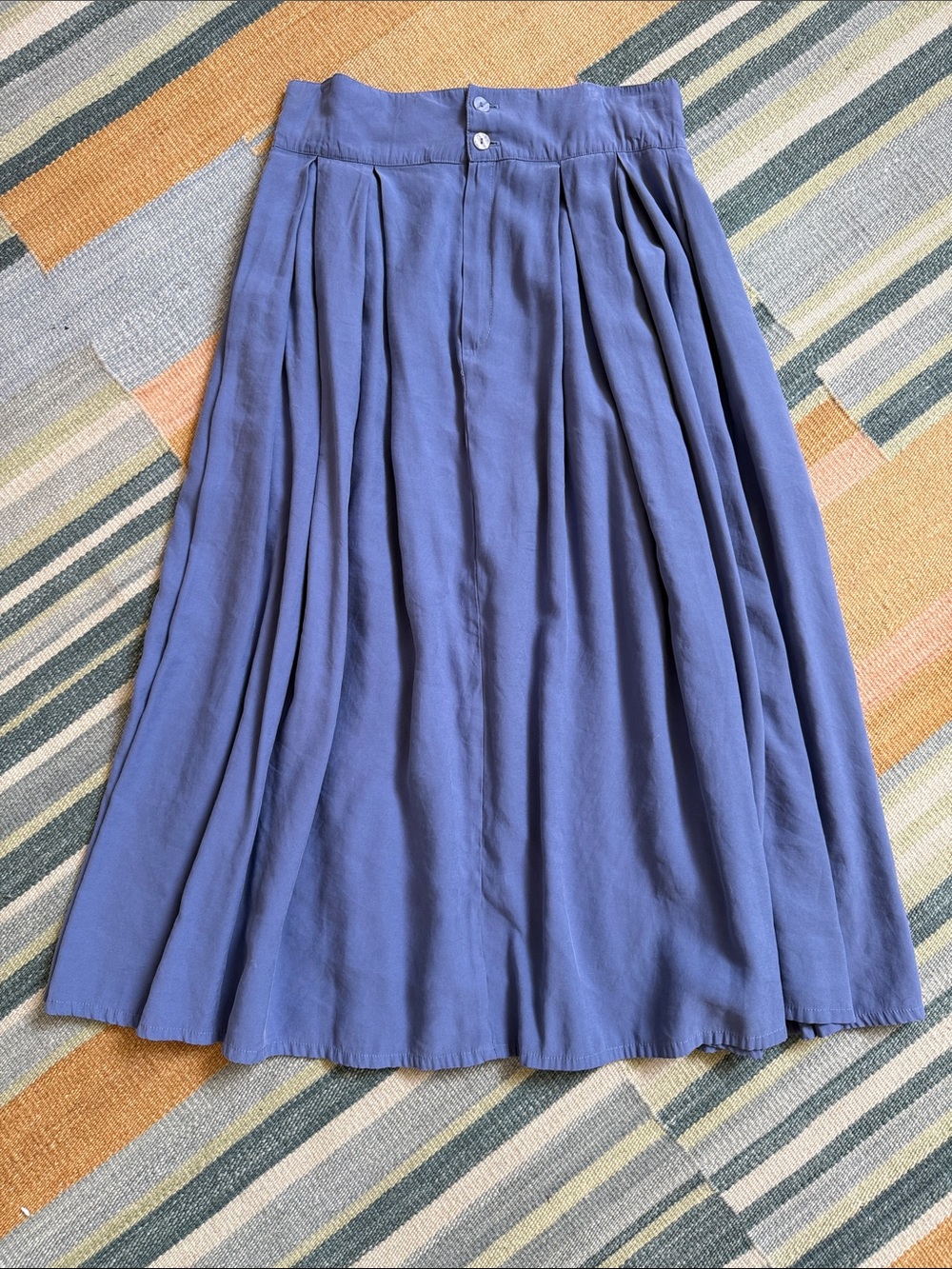 Hanout Pleated Maxi Skirt in Blue